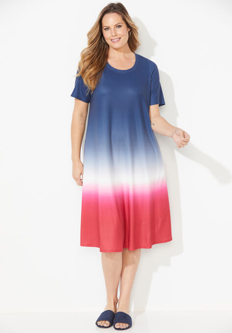 Parade Dip-Dye A-Line Dress (With Pockets), NAVY OMBRE, hi-res image number null