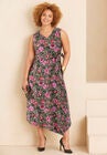 Liz&Me™ Sleeveless Ponte Knit Dress, OLIVE GREEN FLORAL, hi-res image number null