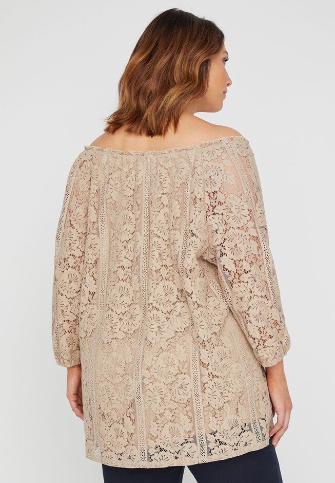 Embroidered Lace Off-The-Shoulder Top (copy), , on-hover image number null