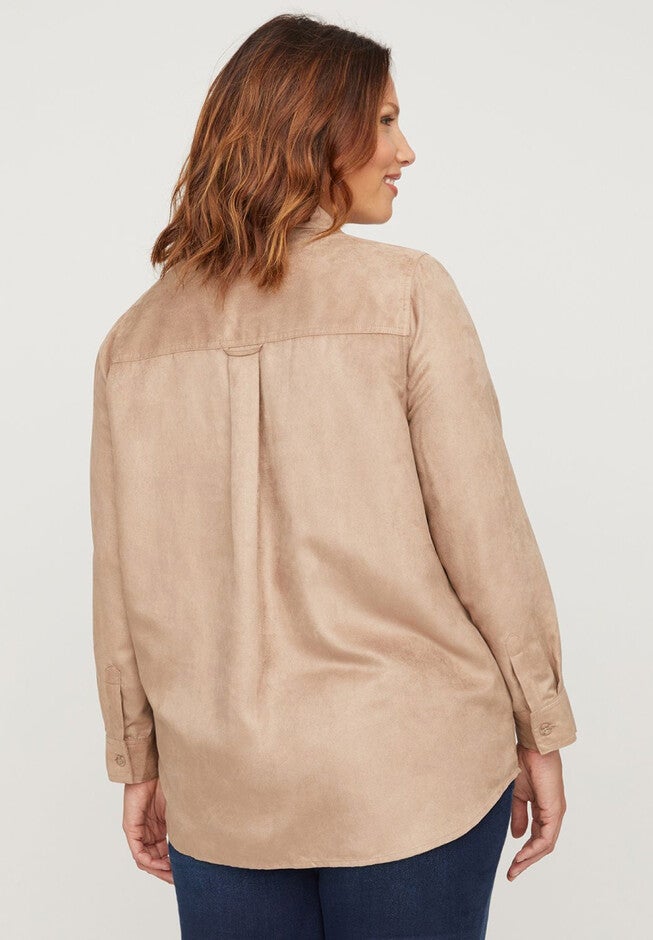 Cappuccino Moleskin Buttonfront Top, , on-hover image number null