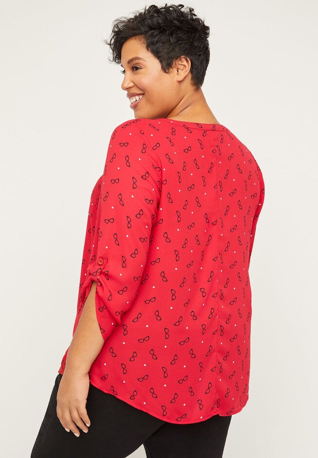 Breezy Georgette Buttonfront Top, , on-hover image number 1