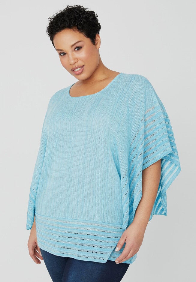 Rippled Edge Sweater, COOL BREEZE, hi-res image number null