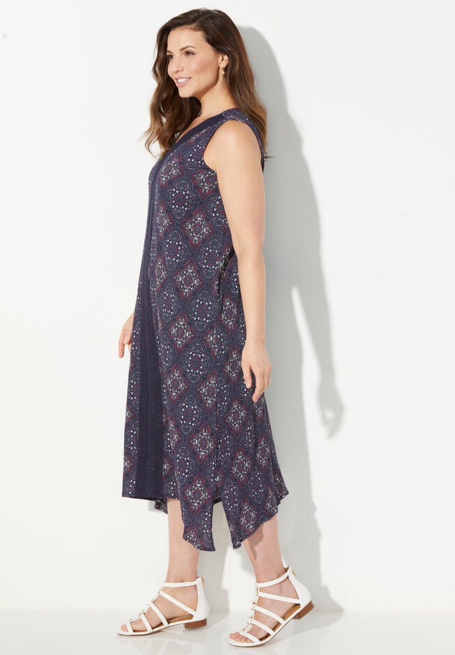 Crochet Trim Gauze Dress, , alternate image number null