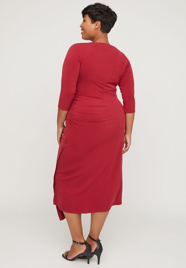 Curvy Collection Studded Wrap Dress, , on-hover image number 1