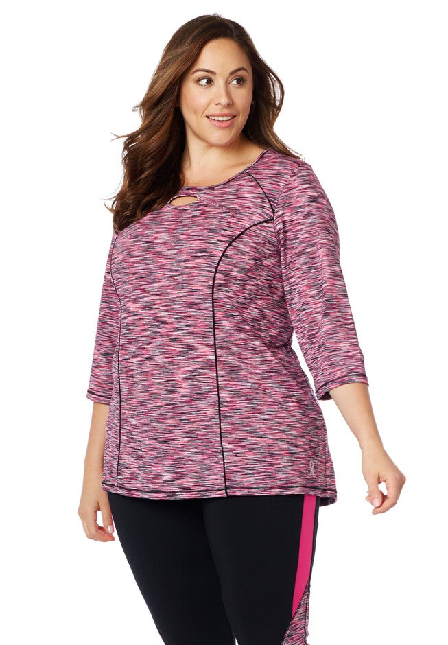 Spacedye Keyhole Top, PINK BLACK SPACE DYE, hi-res image number null