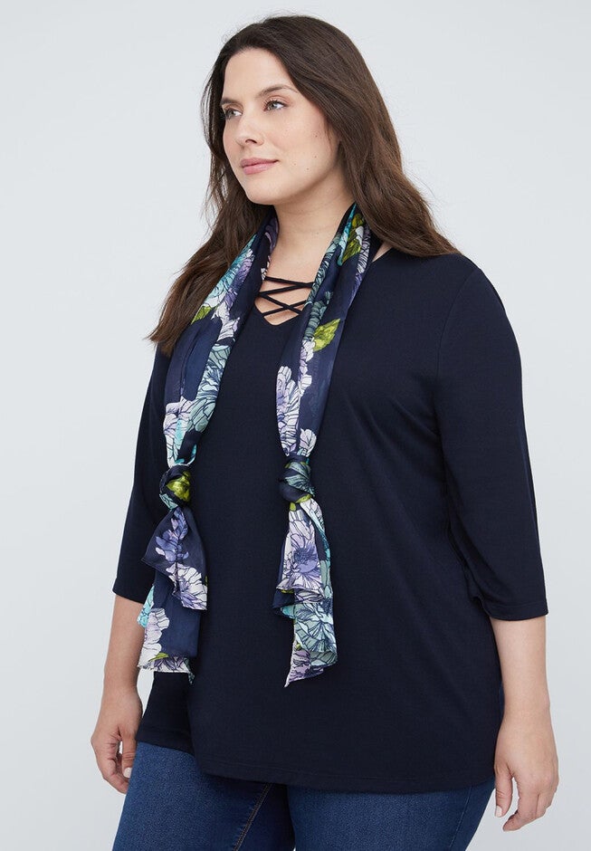 Heirloom Blooms Scarf, MIDNIGHT, hi-res image number null