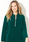Half -Zip Velour Top, , alternate image number null