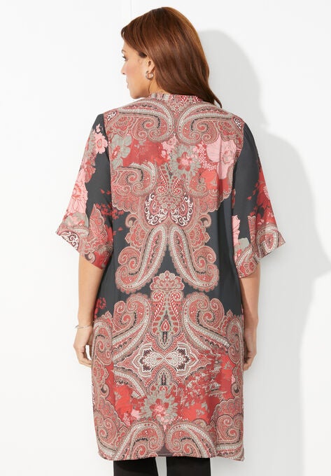 Luxe Georgette Long Kimono, , on-hover image number null