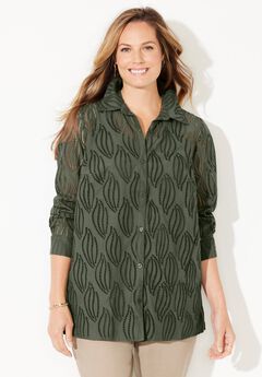 Eyelet Buttonfront Blouse