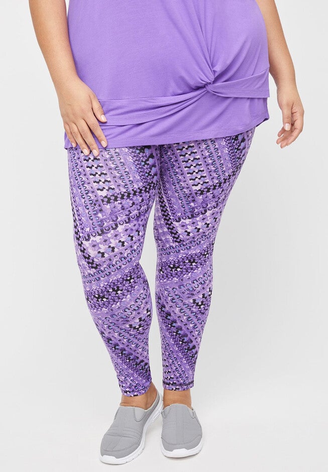 Sunbury Active Legging, PURPLE PRINT, hi-res image number null
