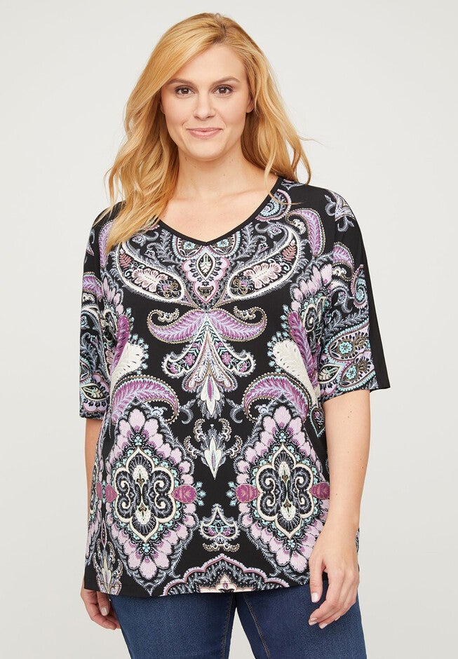 River's Bend Top, BLACK PAISLEY, hi-res image number null