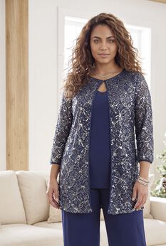 Sequin Jewel Neck Duet