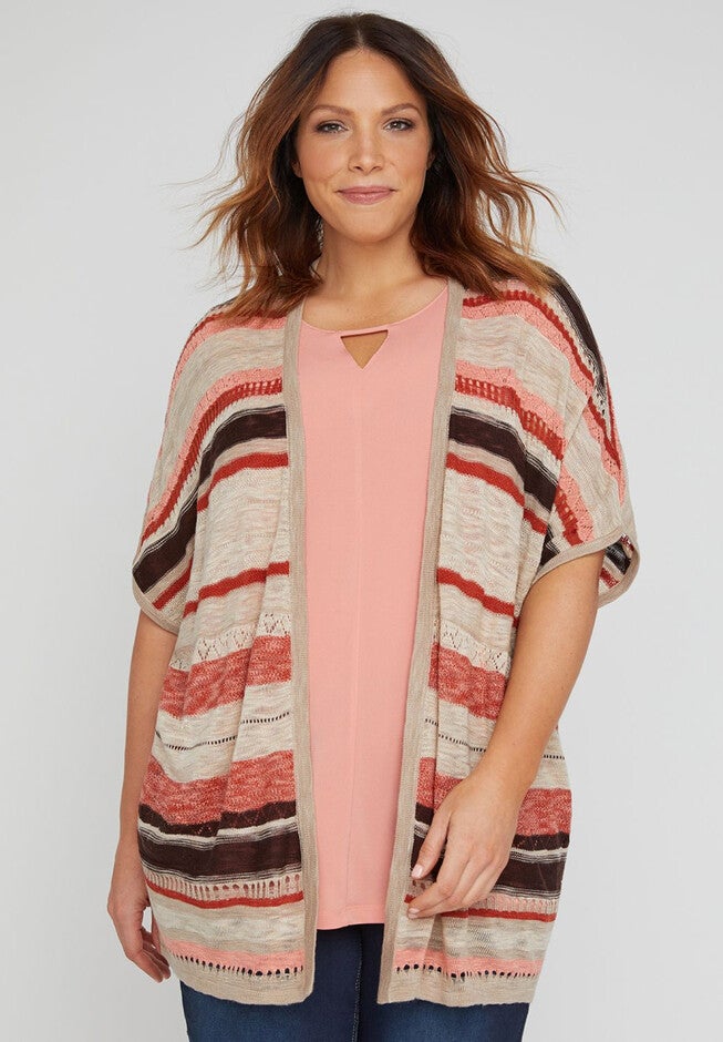 Sunroom Multi-Stitch Stripe Cardigan, MULTI STRIPE, hi-res image number 0