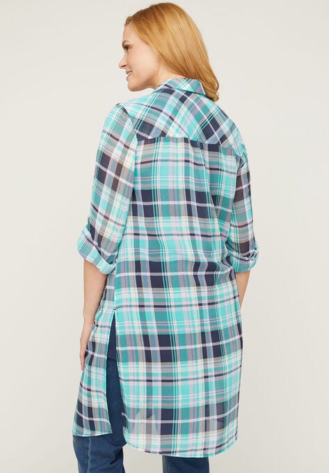 Riverview Plaid Duster, , on-hover image number null