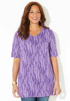 Easy Fit Short Sleeve V-Neck Tunic