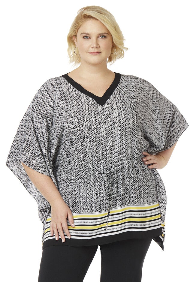 Coastal Breeze Poncho, BLACK, hi-res image number 0