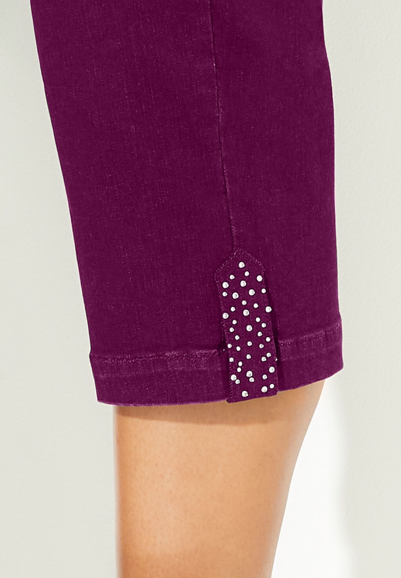 Everyday Capri with Sparkle Hem, DEEP BERRY, alternate image number 3