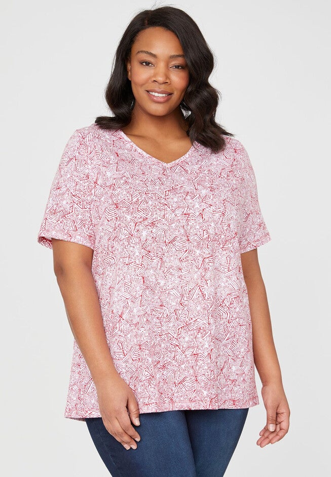 Star Maze Tee, RED, hi-res image number null