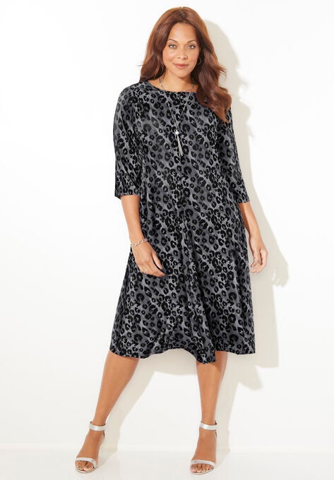 Strawbridge Fit & Flare Dress, ANIMAL PRINT, hi-res image number null