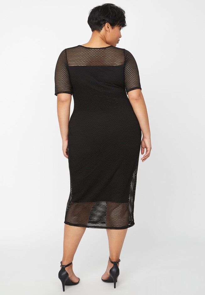Curvy Collection Soft Mesh Dress, , on-hover image number null