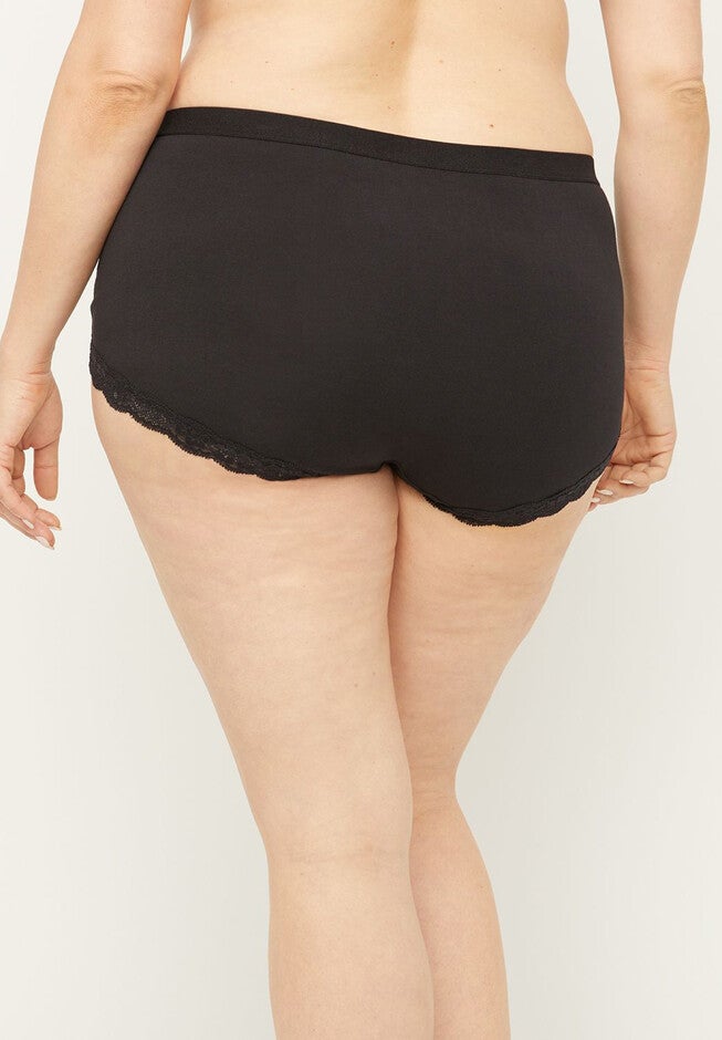 Cotton Boyshort Panty With Lace, , on-hover image number 1