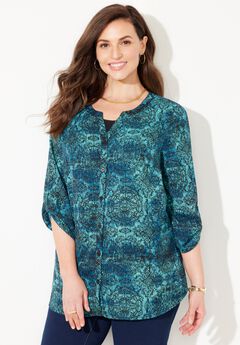 Plus Size Button Front Blouses