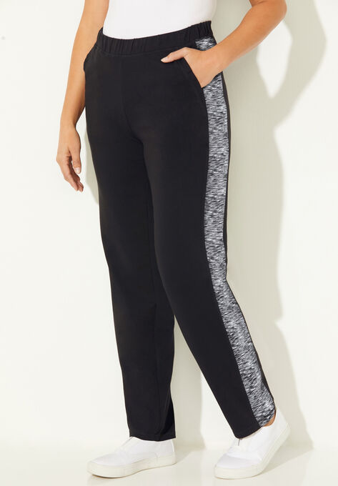French Terry Motivation Pant, BLACK SPACE DYE, hi-res image number null