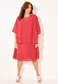 Georgette Double Layer Jacket Dress