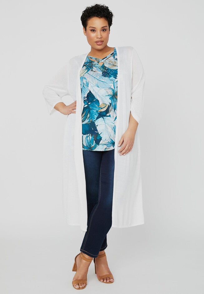 Ocean Waves Cardigan, WHITE, hi-res image number 0