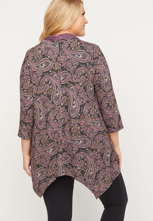 ComfySoft Paisley Duet Scarf Top, , on-hover image number 1