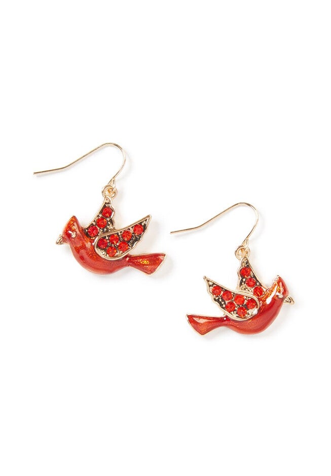 Cardinal Drop Earrings, RED, hi-res image number null