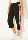 Cozy Tie-Dye Yoga Capri, BLACK PINK BURST WATERCOLOR, hi-res image number null
