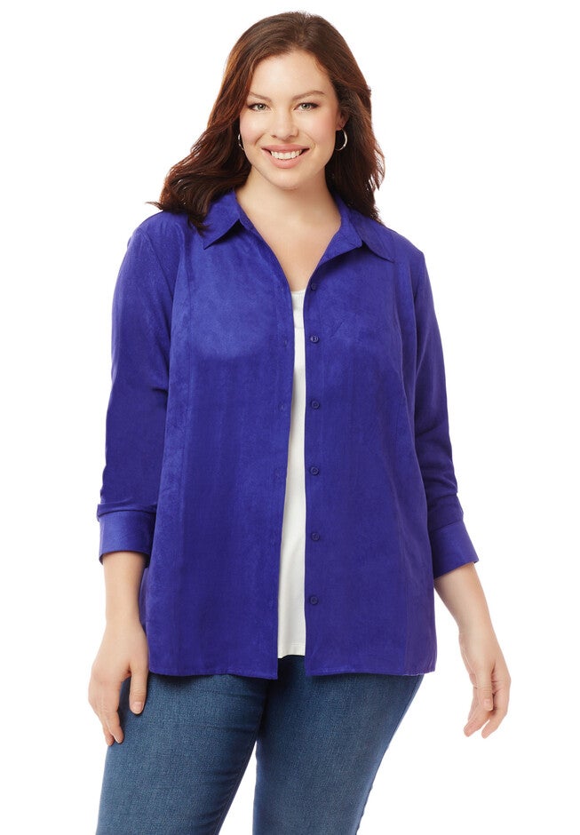 Glendale Sueded Buttonfront, DEEP AMETHYST, hi-res image number null