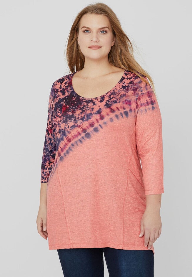 Lightweight Tie-Dye Top, STARFISH, hi-res image number 0