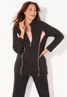Glam French Terry Active Jacket, BLACK PINK SUNSET, hi-res image number null