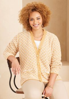 Liz&Me® Tweed Button Cardigan