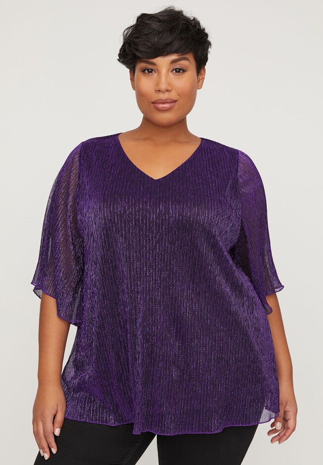 Glittering Purple Waves Top, , hi-res image number null