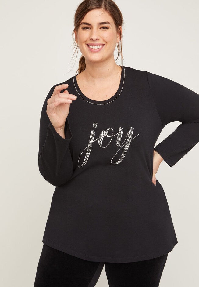 Shimmer with Joy Tee, BLACK, hi-res image number null