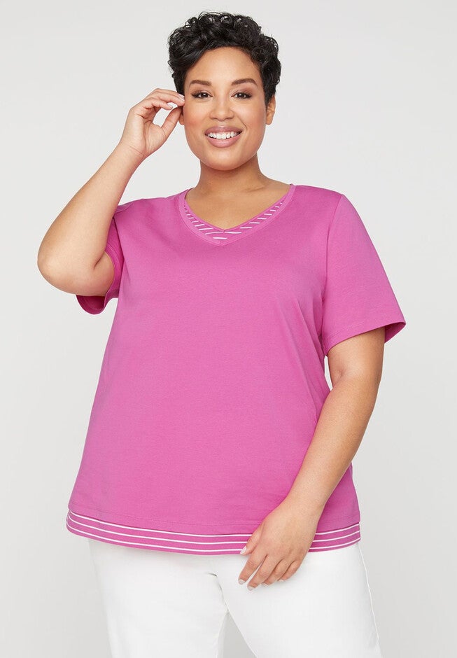 Striped Suprema Duet Top, RASPBERRY ROSE, hi-res image number null