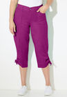 Comfort Waist Bungee Cargo Capri, BERRY PINK, hi-res image number null