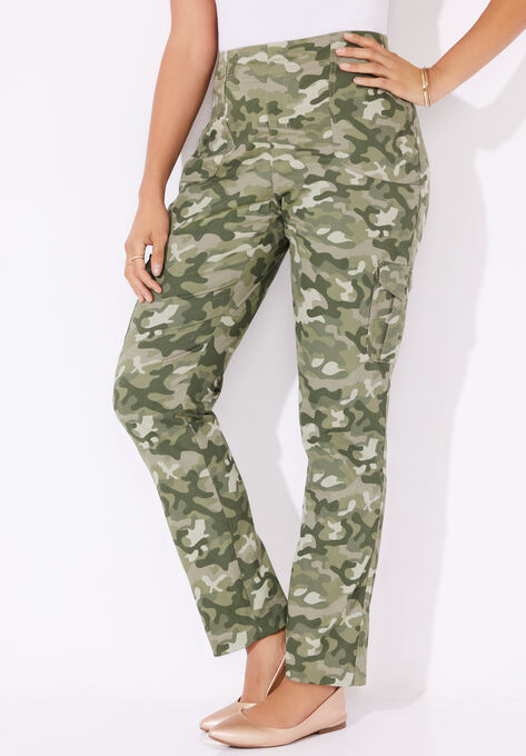 Pull-On Cargo Pant With Back Knit Waist, CAMO PRINT, hi-res image number null