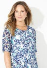 Stretch Lace Fit & Flare Dress, , alternate image number null