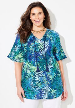Seasonless Gauze Peasant Top