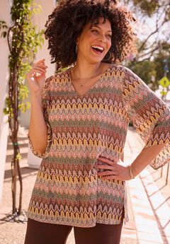 Margaret Jacquard Angel Sleeve Top