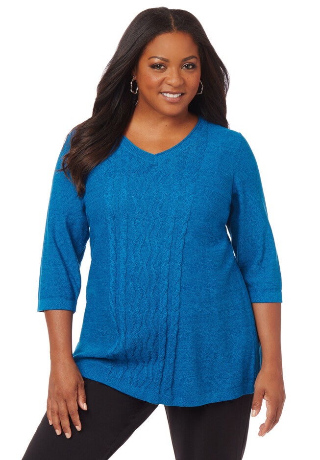 Contemporary Cable Sweater, , hi-res image number 0