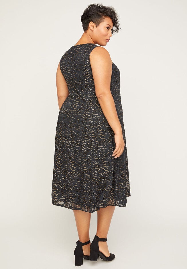 Black Label Gold Shimmer Dress, , on-hover image number null