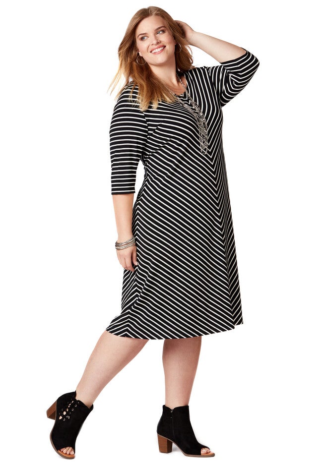 Seville Striped Dress, BLACK, hi-res image number null