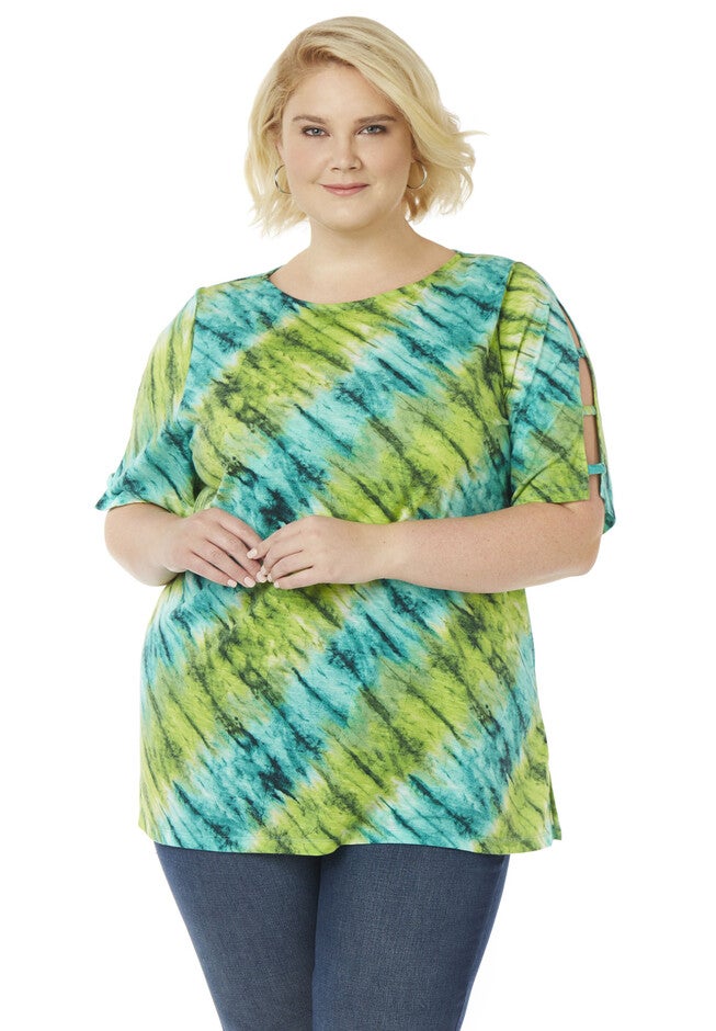 Tropico Open-Sleeve Top, VIBRANT GREEN, hi-res image number null