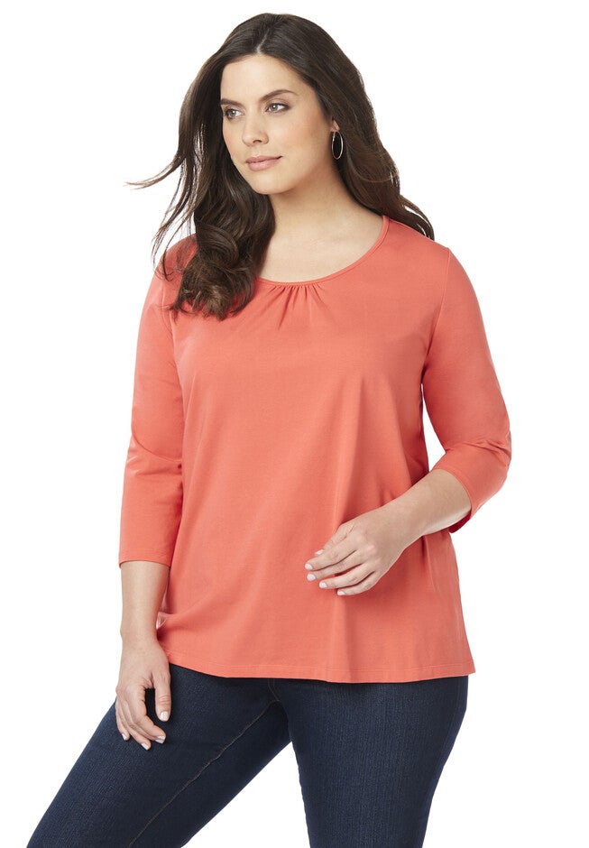 Suprema Shirred Tee, ROSE OF SHARON, hi-res image number null