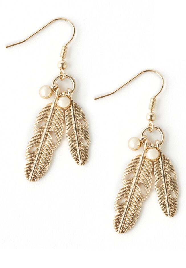 Flight Of Fancy Earrings, GOLD TONE, hi-res image number null